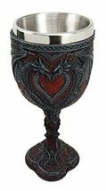 Ebros Celtic Dual Dragon Romantic Heart Vial Of Blood Wine Goblet 7&quot;H Ch... - £18.87 GBP