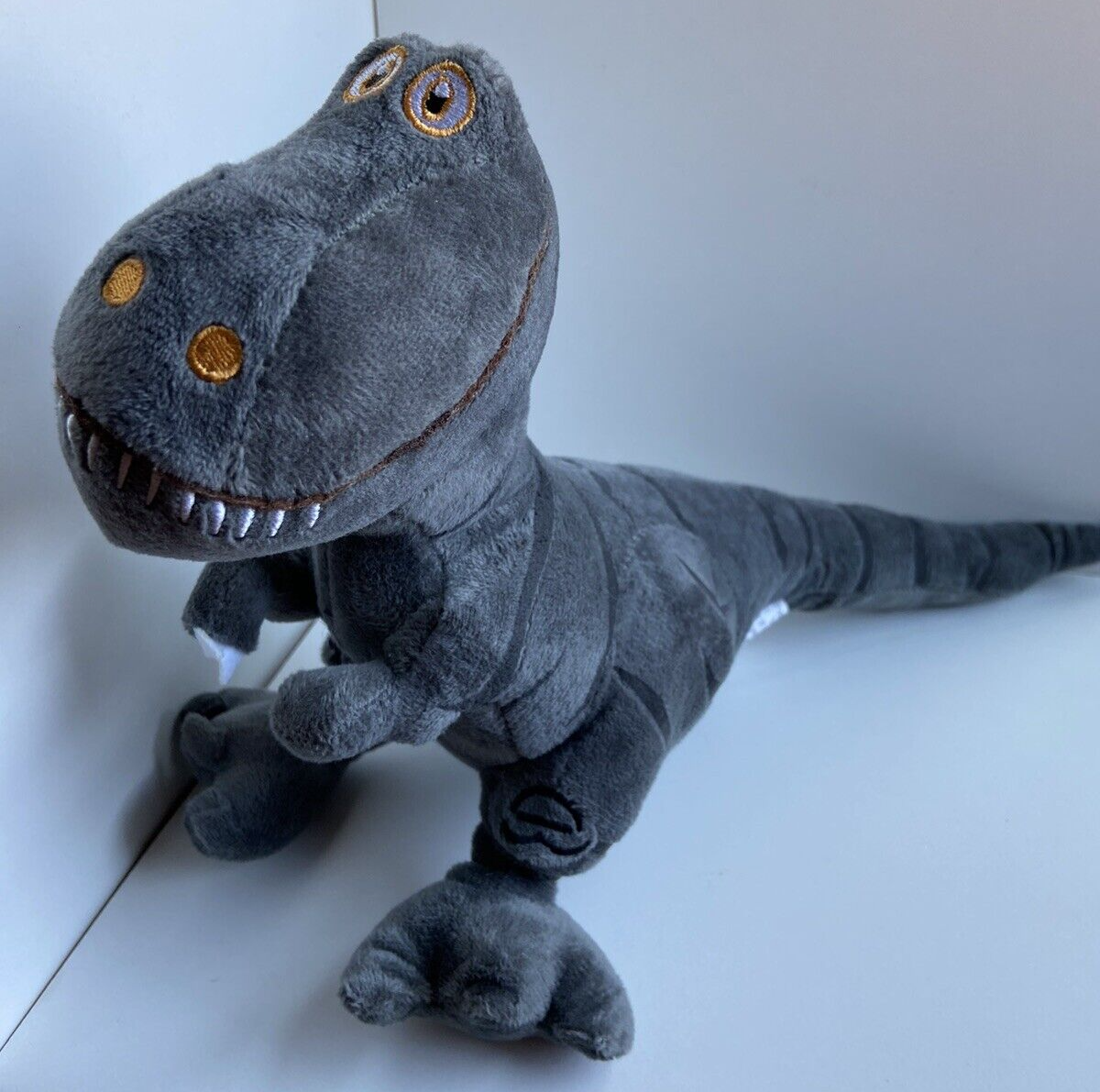 Plush Gray Dinosaur Toy – Stuffed Dino for Kids 18"x9" – Soft Animal Gift Y22 Item image 10
