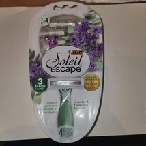 4 pk BIC Soleil Escape Women's Disposable Razors 3 Blades Lavender & Eucalyptus - £5.43 GBP