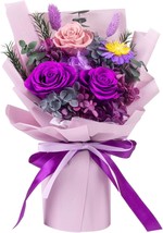Flowers Preserved Flowers Natural and Real Bouquet from Fresh Cut Roses and Flow - £83.65 GBP