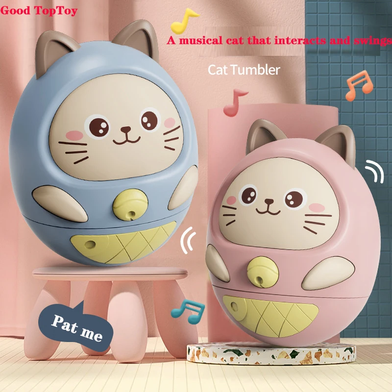 Baby Toys Cat Wobbler 6 Fun Sound Effects Cute Musical for Infant Boy Girl Cute - £17.89 GBP+