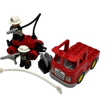 Duplo Lego Fireman Fire Fighting Brick Set - Truck, Minifigs, Hose - £16.88 GBP