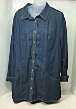D&amp;CO Denim &amp; Company Denim Jeans Shirt Women&#39;s Size Large Long Sleeve - £20.97 GBP