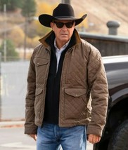 Yellowstone S04 John Dutton Quilted Western Cotton Jacket - £92.10 GBP