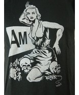 New Mens AM Sexy Comic Girl Skulls Rats Graphic Print Short Sleeve T Shi... - £17.74 GBP