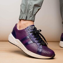 sueded Snake and classic calfskin fashion sneaker Shoes Verona Purple image 8