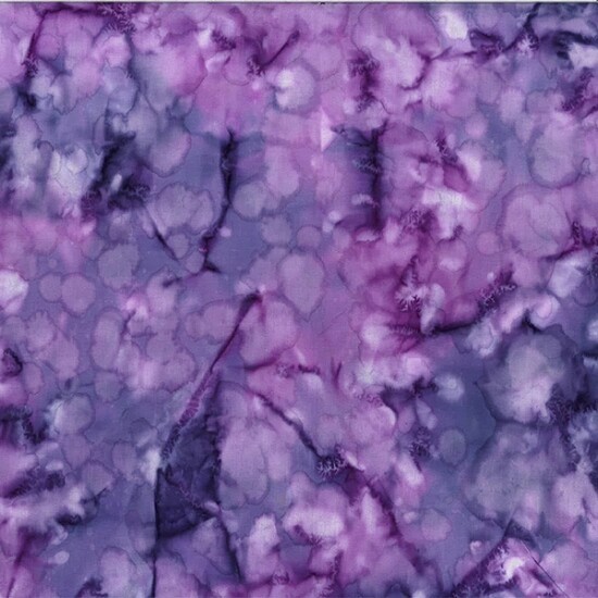 Cotton Bali Batik Orchid Purple Mottled Hand-Dyed Fabric by the Yard D17... - $12.95