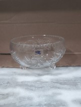 German Democratic Crystal Bowl, Lausitzer Pinwheel Design, Hand Cut Lead... - $29.70