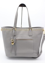 NWT Cole Haan Marli Gold Studded Gray Leather Shoulder Bag Tote New  $370 - $207.00