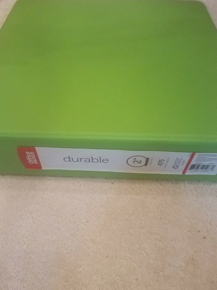 office depot durable 2&quot; round ring green binder - $15.79