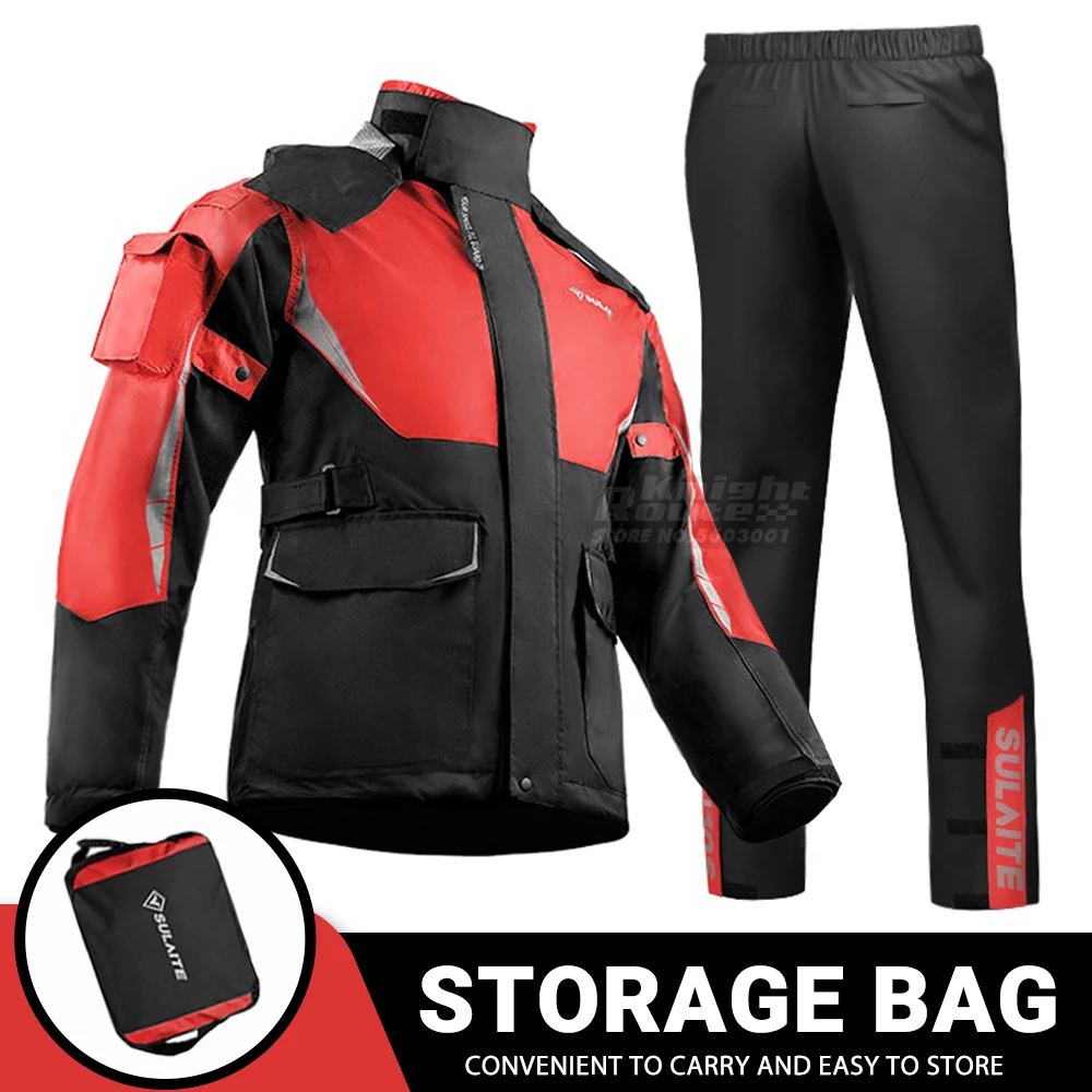 Men Motorcycle Raincoat Motorbike Rain Suit Moto Raincoat Coat Rain Jacket Pants - £56.42 GBP+