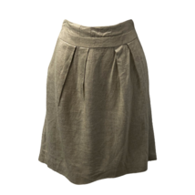 Talbots Petites Womens Pleated Skirt Beige Metallic Linen Blend Above Kn... - £15.37 GBP