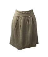 Talbots Petites Womens Pleated Skirt Beige Metallic Linen Blend Above Kn... - £15.03 GBP