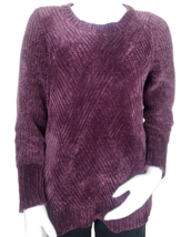 Soft Surroundings Chenille Tunic Sweater Womens S Plush Deco Berry Chunky Knit - £19.17 GBP