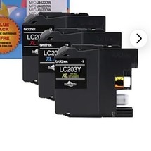 New Genuine Brother LC203XL Cyan Magenta Yellow 3PK Ink Cartridges NO RE... - $386.62 MXN