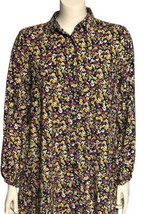 Scoop Dress Tunic Shirt Women&#39;s Large Long Sleeve Floral Unlined w/ Pockets - $24.04