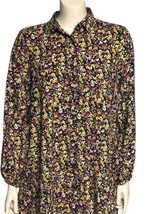 Scoop Dress Tunic Shirt Women&#39;s Large Long Sleeve Floral Unlined w/ Pockets - £19.22 GBP