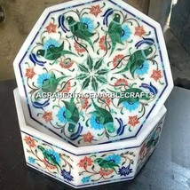 6&quot; Marble Girls Jewelry Gift Box Malachite Parrot Inlay Multi Floral Dec... - $7,936.47 MXN