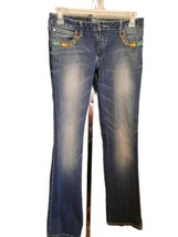 Rock 47 by Wrangler Ultra Low Rise Beaded Bootcut Jeans Women’s Size  7/8 - £18.09 GBP