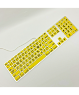 Apple Keyboard Large Print Yellow Keys with Black Print Tested Works Cor... - £102.74 GBP
