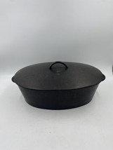 Antique Cast Iron Oval Roaster Very Large Dutch Oven - $284.83