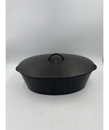 Antique Cast Iron Oval Roaster Very Large Dutch Oven - £226.41 GBP