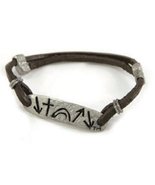 Creative Brands Adjustable Slider Witness Bracelet, Leather and Metal - £11.56 GBP