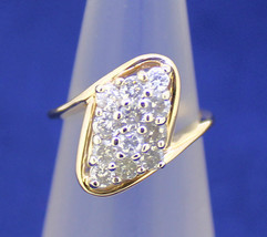 1 ct DIAMOND CLUSTER RING REAL SOLID 14 K GOLD 3.8 g SIZE 3.75 - £1,175.05 GBP