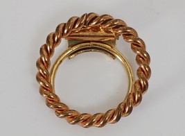 Vintage Jewelry Gold Tone Scarf Clip Twisted Coiled 1.25&quot; - $12.08