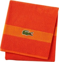 LACOSTE Orange Big Crocodile Bath Towel Measures 30" x 52" - £17.09 GBP