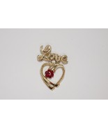 Gerry&#39;s Gold Tone Love Dangle Heart Brooch Pin - $19.99