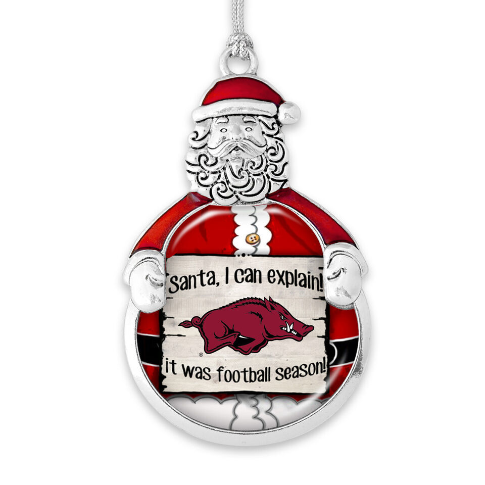 62010 From the Heart Santa I Can Explain Team Logo Ornament Arkansas