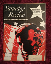 Saturday Review November 8 1952 Richard Hanser Minoo Masani Saxe Commins - £9.15 GBP