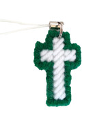 Green and White Christian Cross Charm Set of 2 - £9.99 GBP