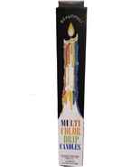 Multi Color Taper Drip Candles 3/4&quot; x 9 1/2&quot; Rainbow Colorful Boho USA - $20.30 CAD