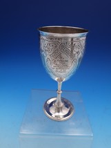 English Victorian Sterling Silver Goblet Fancy Engraved 6 1/4&quot; x 3&quot; (#7932) - £205.59 GBP