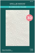 Spellbinders 3D Embossing Folder 5.5&quot;x8.5&quot;-Flurry Of Snowflakes - £16.41 GBP