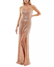 SPEECHLESS Juniors&#39; Beaded Fringe Sequin Slip Dress Rose Gold Size 15 $139 - £38.77 GBP