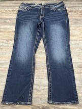 Vigoss The Chelsea Slim Boot Thick Stitch Stretch Denim Jeans Plus Sz 22... - $27.72