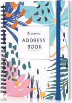 JUBTIC Address and Password Book with Alphabetical Tabs Hardcover Spiral... - £9.33 GBP