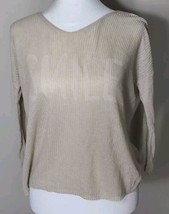 Charlie B XS Beige Smile Sweater 3/4 Sleeve  - £25.73 GBP