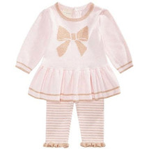 First Impressions Baby Girls Bow Sweater and Striped Tights, Size 12Months - £19.55 GBP