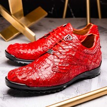 Kratos Red Genuine Caiman Crocodile Fashion Sneaker image 9