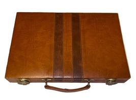 Vintage Backgammon Set Faux Leather Case Marbled Swirl Green White Pcs image 10