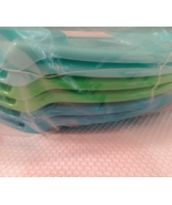 Set Of 6 THE PAMPERED CHEF 2823 10&quot; Picnic Outdoor Party Plates Blue &amp; G... - $188.30 MXN