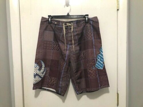 Waimea Men&#39;s Drawstring Casual Swim Board Shorts Size 34 Spell Out on Side - $8.90