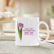 Ceramic Mug – 11 oz White Coffee Mug – Mother&#39;s Day Gift - ILU Tulip - £10.80 GBP