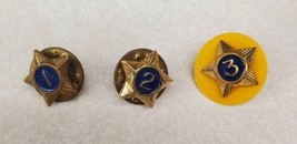 Lot of 3 Vintage Boy Scout Star Service Pin Cub Pins 1 2 3 One Yellow Ba... - $24.55