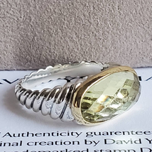  David Yurman Lemon Citrine Noblesse Cable Ring in Sterling Silver Gold Sz. 6 - $445.50