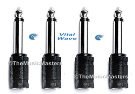 (4) 1/8&quot; 3.5mm Female Jack to 1/4&quot; Male Plug Mono Microphone Audio Mic Adapter - £8.24 GBP